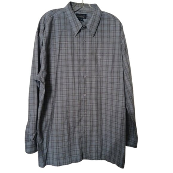 Arnold Palmer Mens Y2k Vintage Blue Plaid Casual Long Sleeve Shirt Size XL - Picture 2 of 4